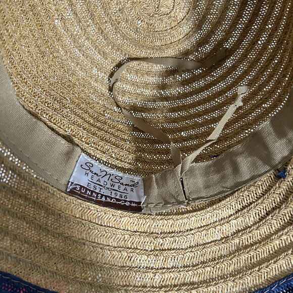 Sun n Sand Headwear Straw Raffia Hat with Bow Adjustable Coastal Beach Resort - Picture 7 of 7